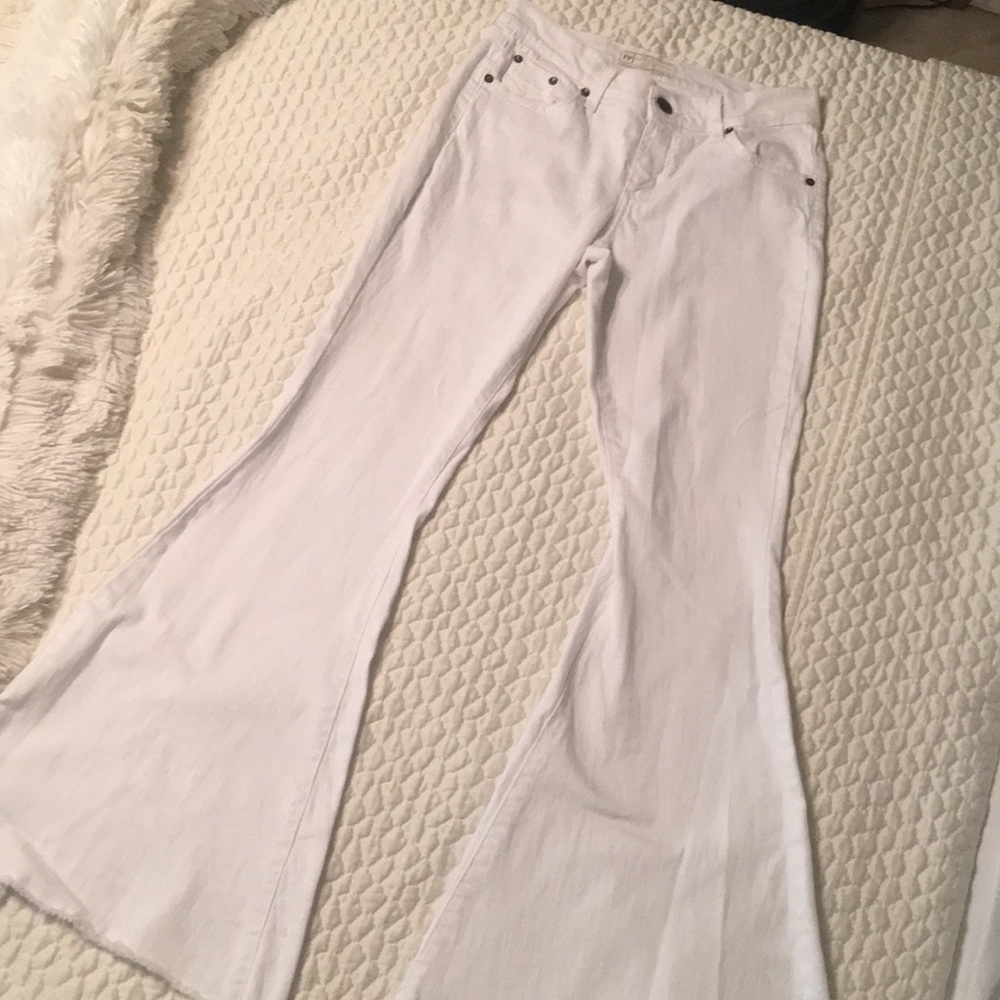 free people white flared jeans